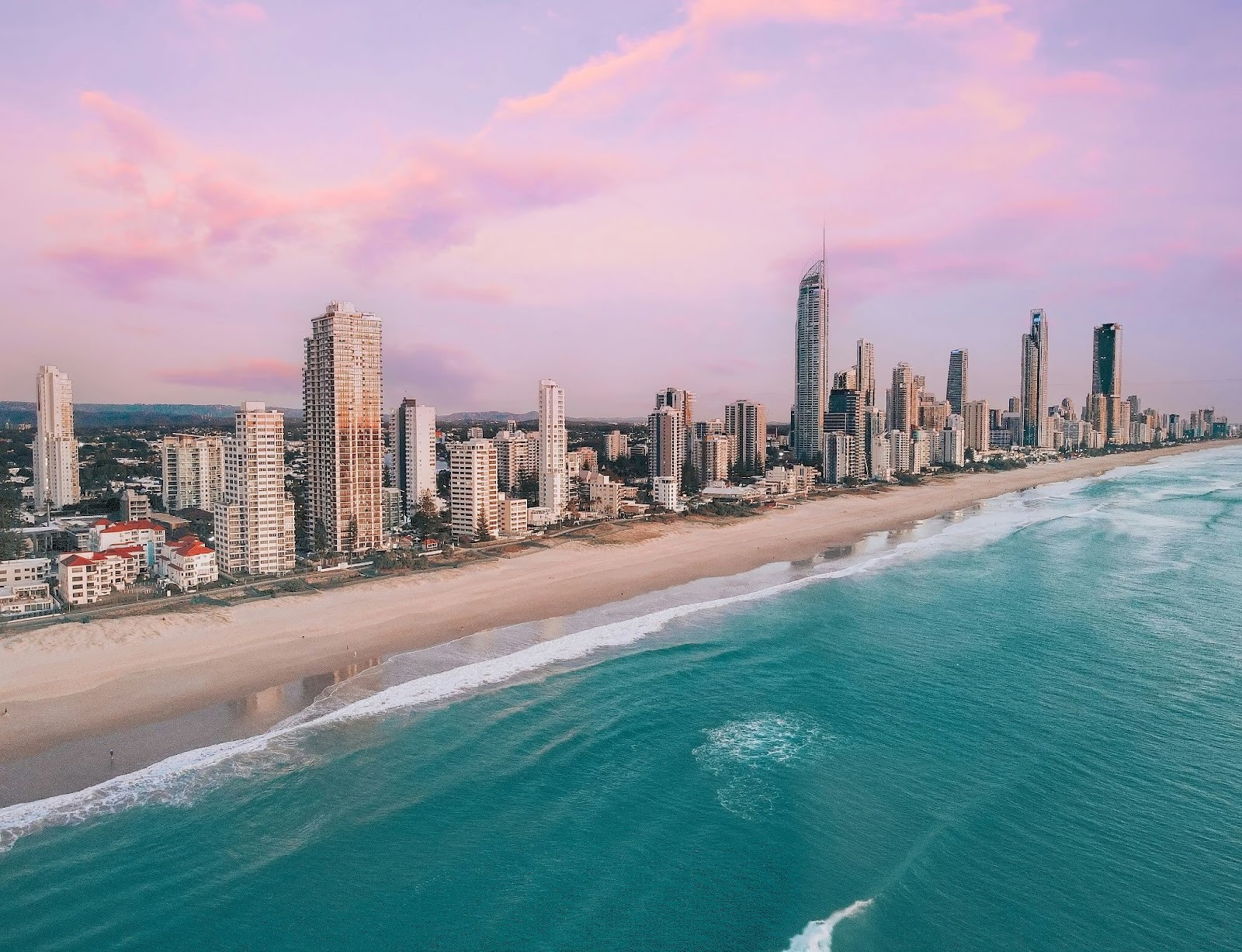 Image of the sunrise over the Jewel private residence, Surfers Paradise, Queensland.