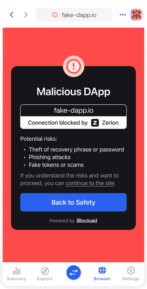 security checks by zerion