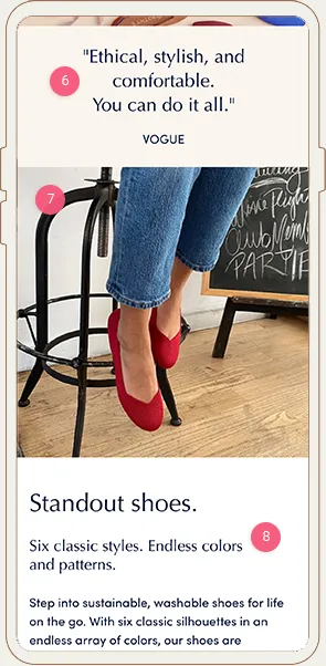 Rothy's Mobile Landing Page