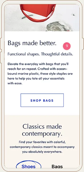 Rothy's Mobile Landing Page