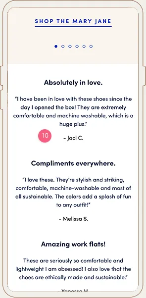 Rothy's Mobile Landing Page