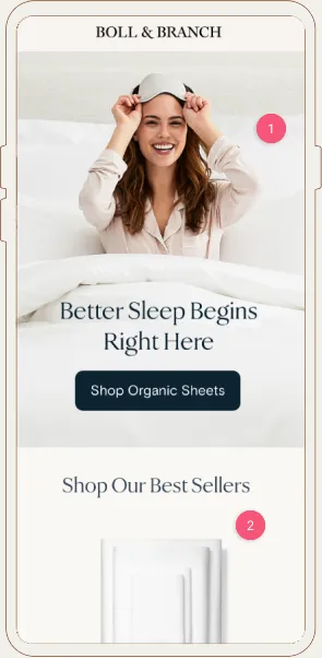 Boll & Branch Landing Page
