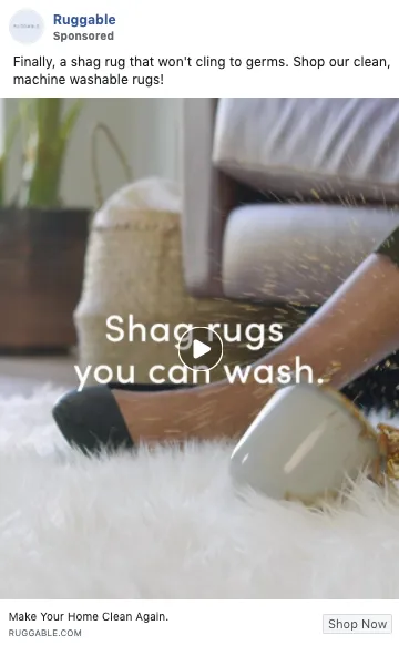 Ruggable's Facebook Ad
