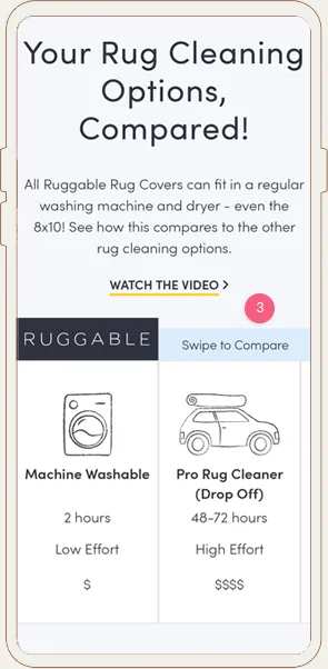 Ruggable Facebook Ads Landing Page