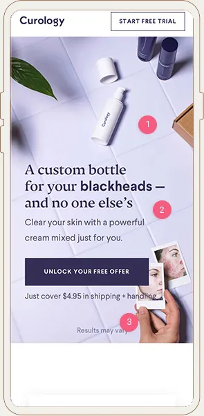 Curology PPC Landing Page