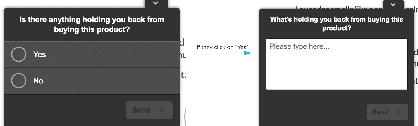 Hotjar poll example asking customers about purchase objections