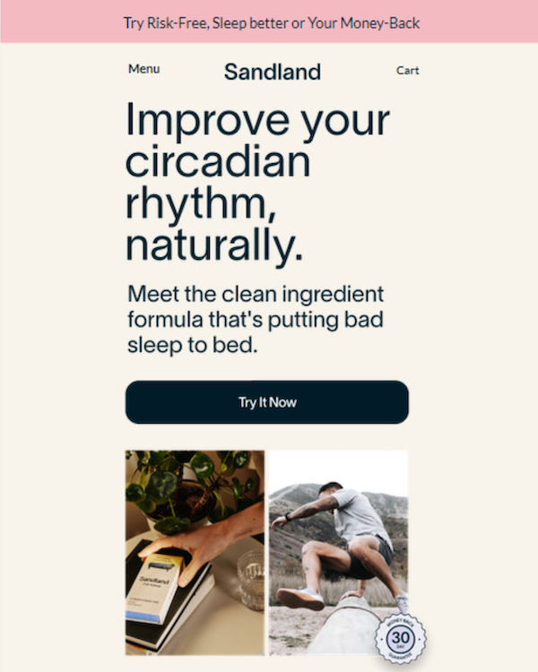 Sandland landing page