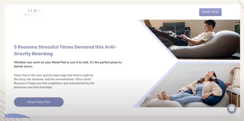 Moon Pod Listicle Landing Page