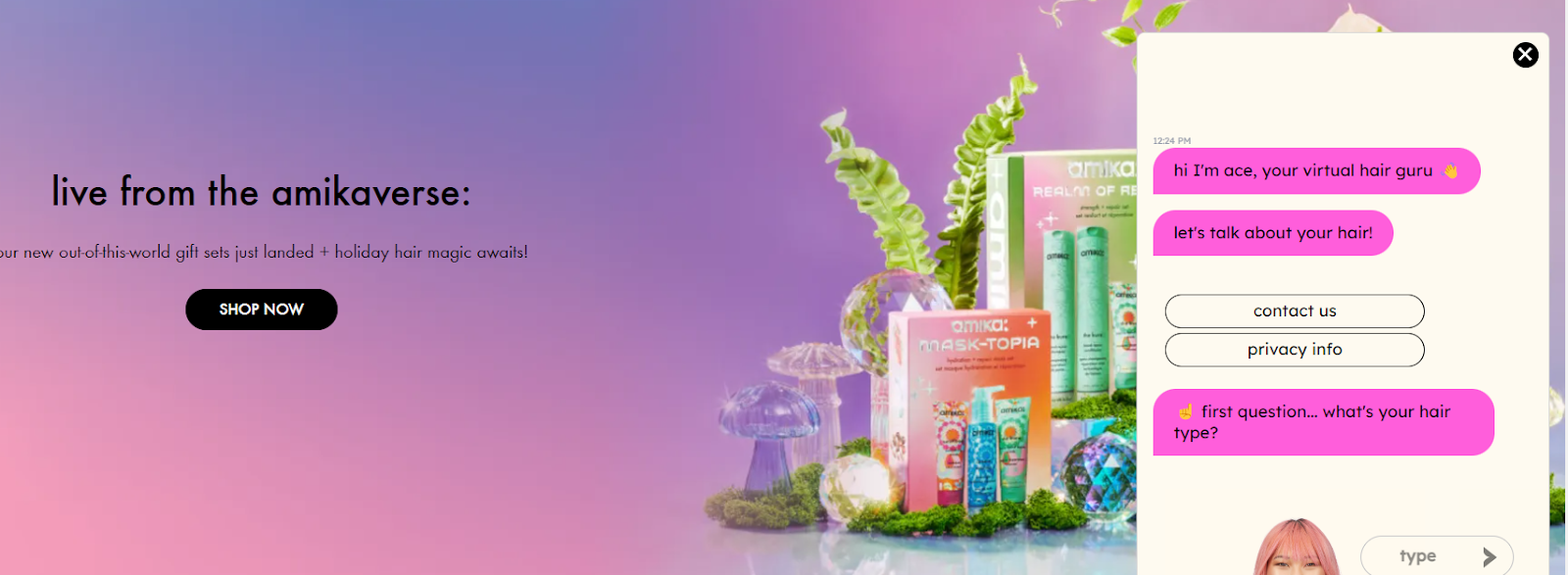 Amika AI-powered chat for product recommendations