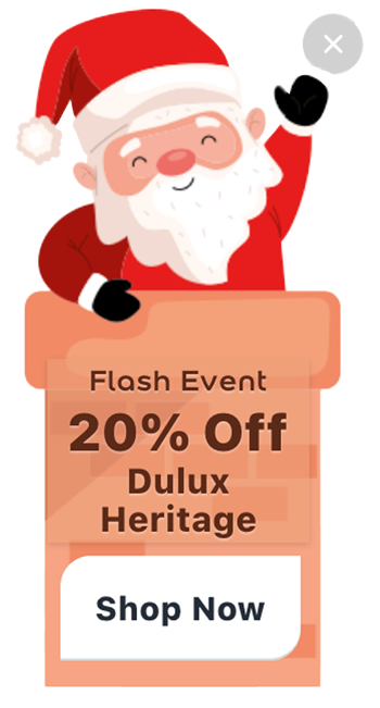 Black Friday 25% off Dulux Heritage promotion with a Shop Now button and a pound currency symbol.