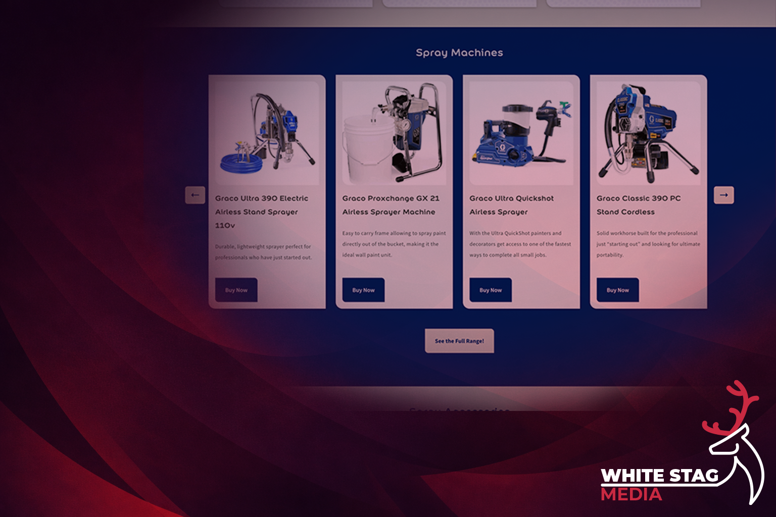 White Stag Media blog header showing laptop, interface elements and bold web design graphics