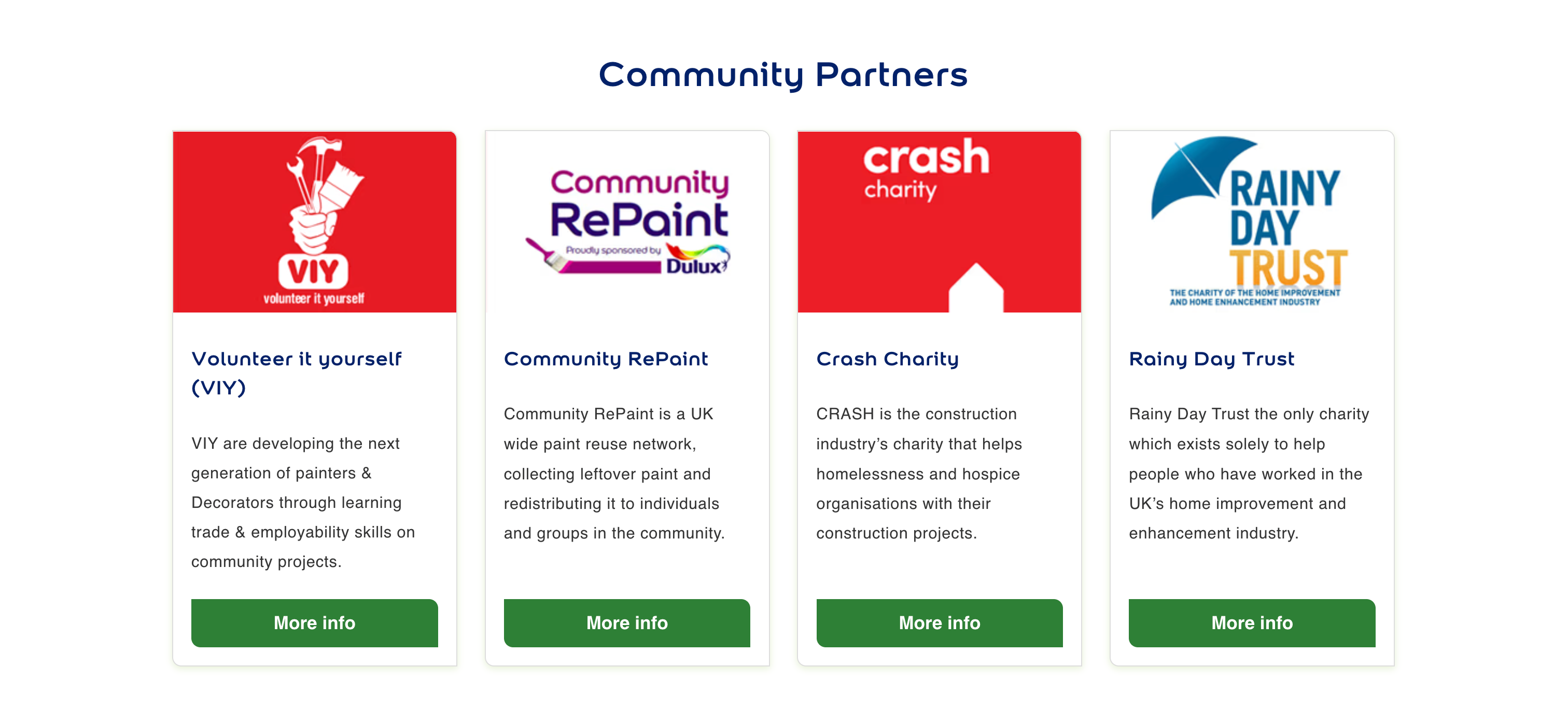 Six promotional tiles showing Black Friday paint discounts: 20% off online only, 20% off Zinsser products, 20% off Dulux and Armstead vinyl matt, 25% off Armstead quick dry gloss, Dulux Trade vinyl matt £24.99 ex VAT, and 25% off Dulux Trade quick dry satinwood.