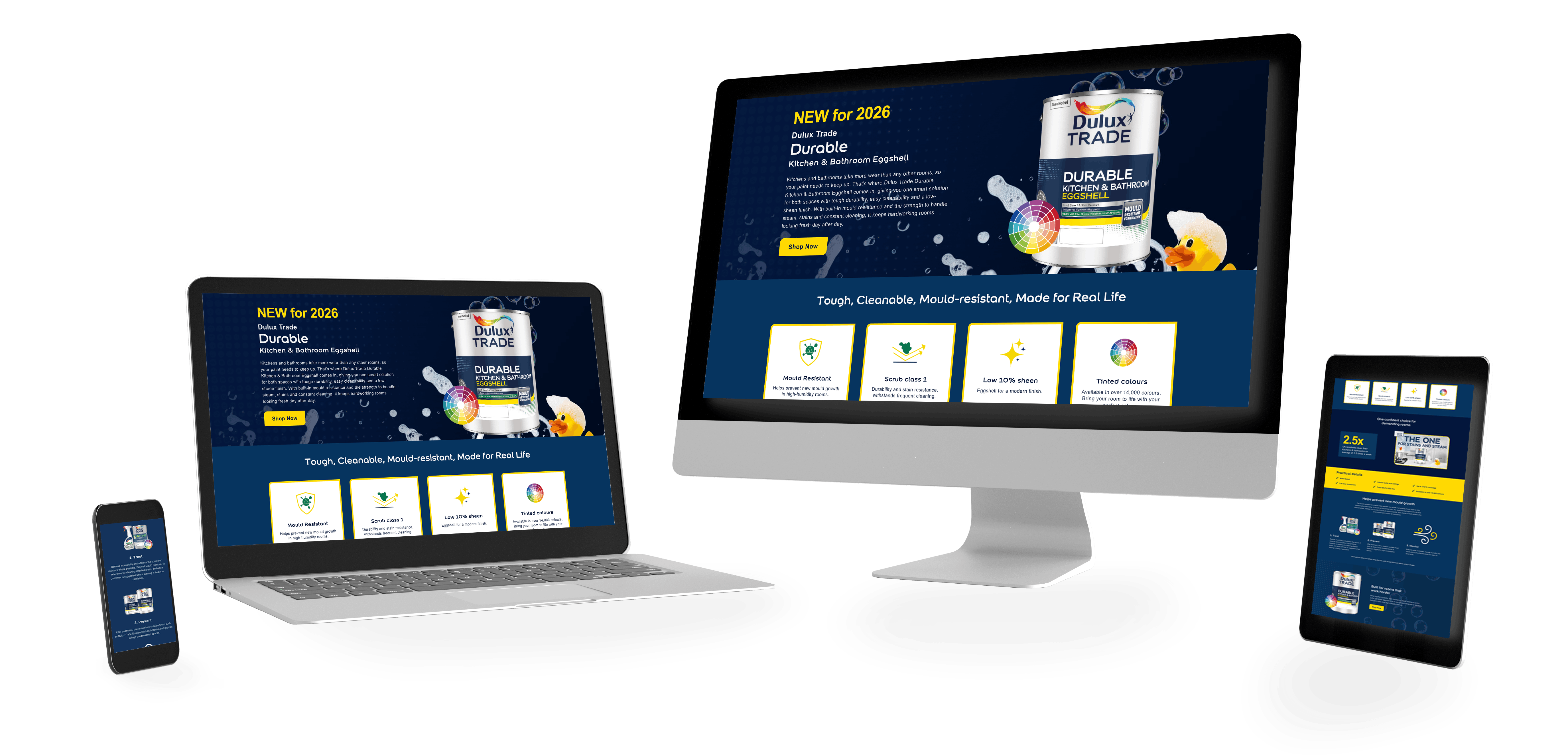  Main campaign landing page for Dulux Trade Durable Kitchen and Bathroom