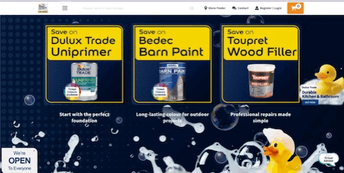 Dulux Decorator Centre homepage and Kitchen & Bathroom campaign touchpoints showing a consistent digital experience
