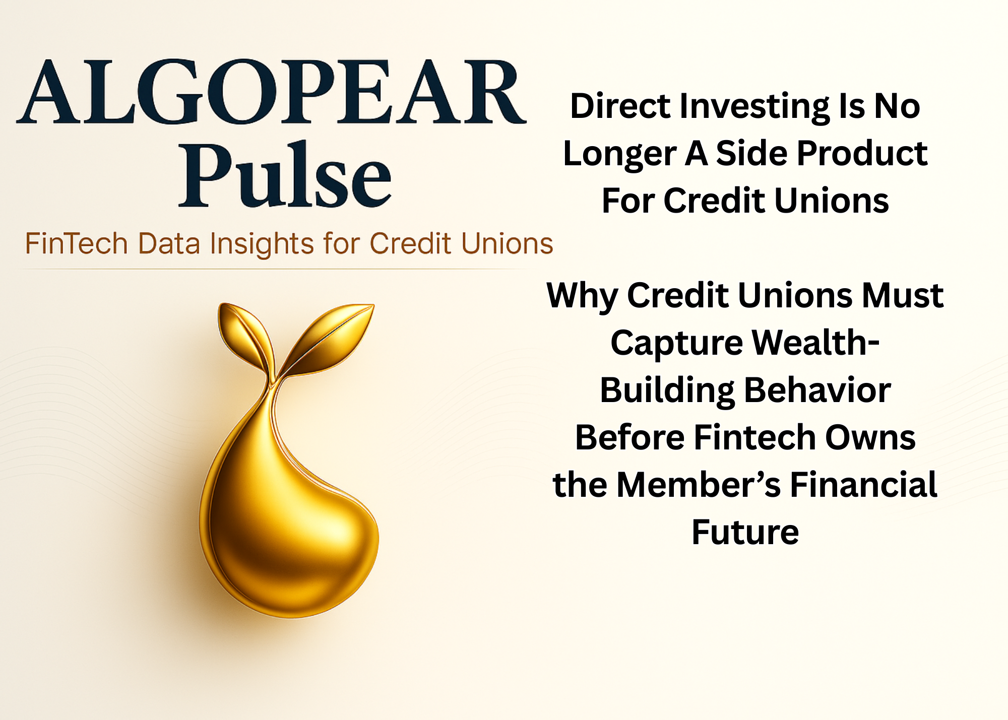 AlgoPear Logo with image symbol and title about credit unions adopting direct investing