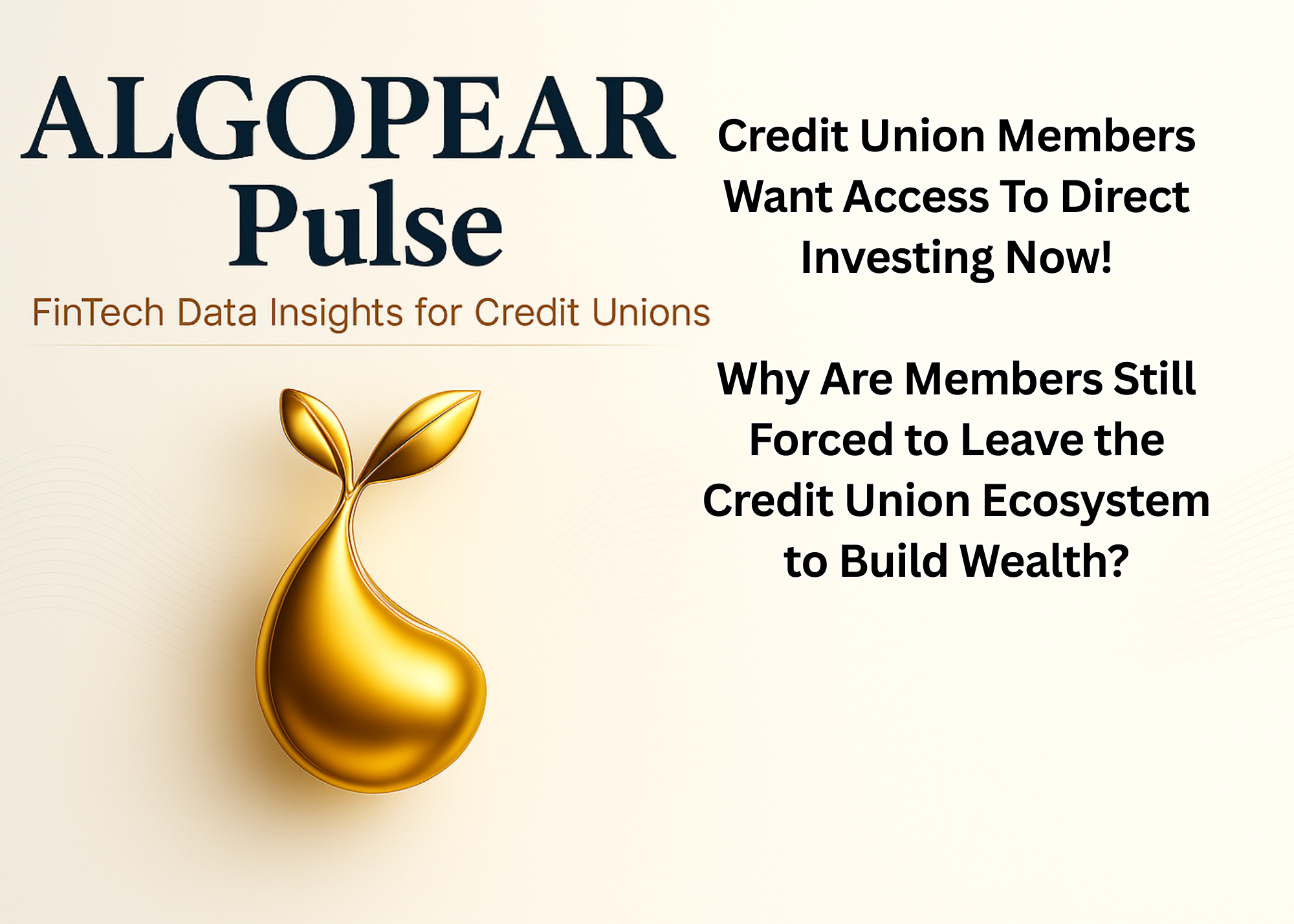 AlgoPear Logo with image symbol and title about credit unions adopting direct investing