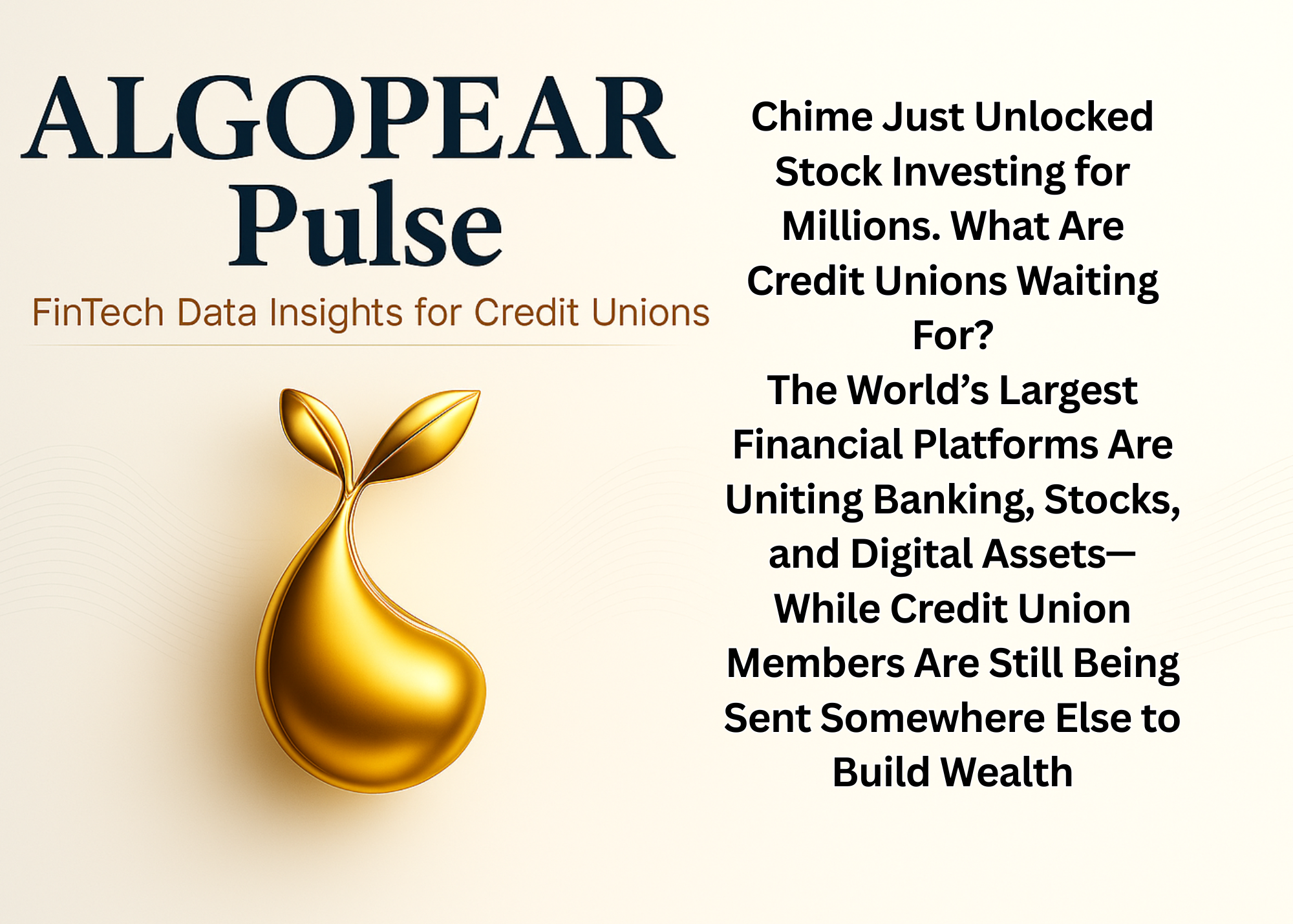 AlgoPear Logo with image symbol and title about credit unions adopting direct investing