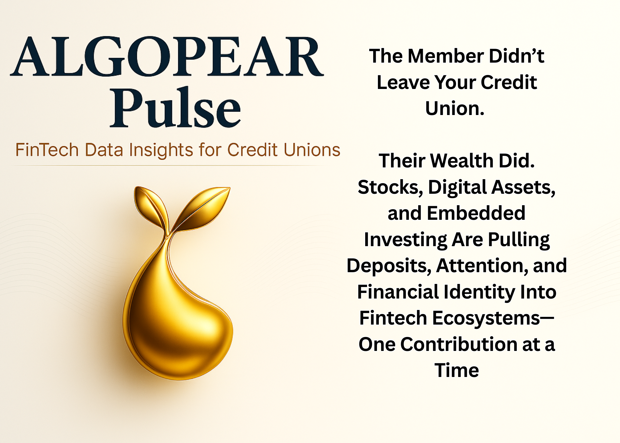 AlgoPear Logo with image symbol and title about credit unions adopting direct investing