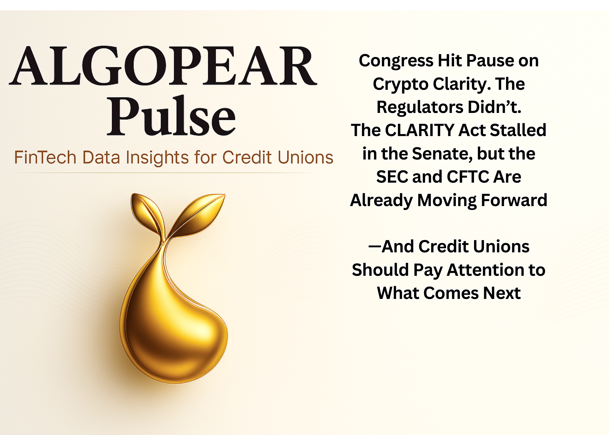 AlgoPear Logo with image symbol and title about credit unions adopting direct investing