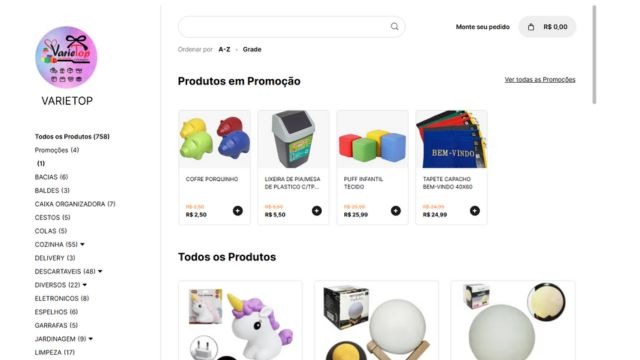 catálogo online do Nex exibindo ofertas de produtos da loja Maskavo Modas