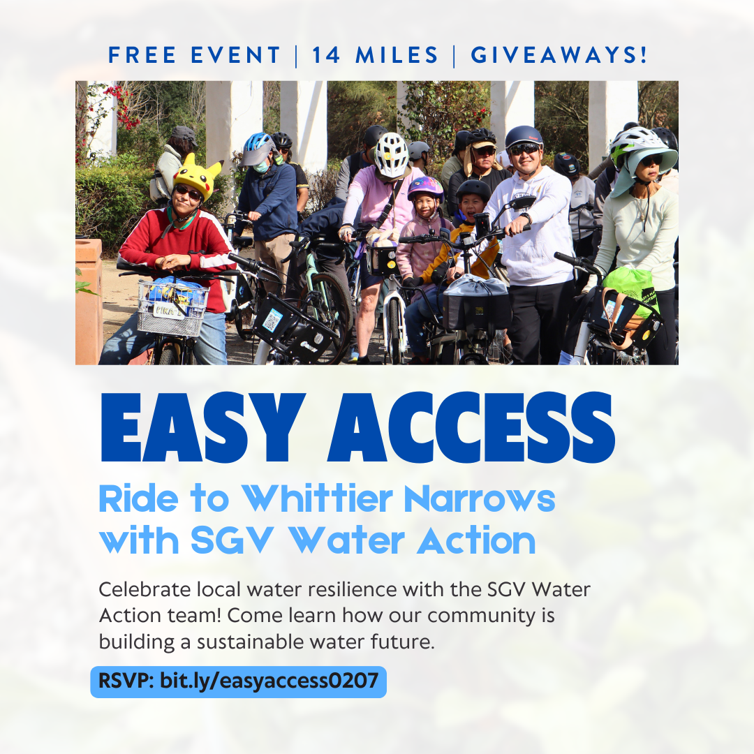 Informational flyer with people standing with their bicycles.