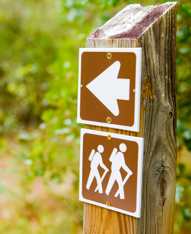A hiking sign.