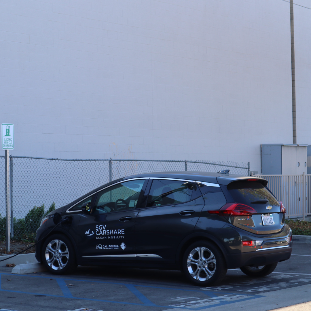 SGV Carshare vehicle being charged 