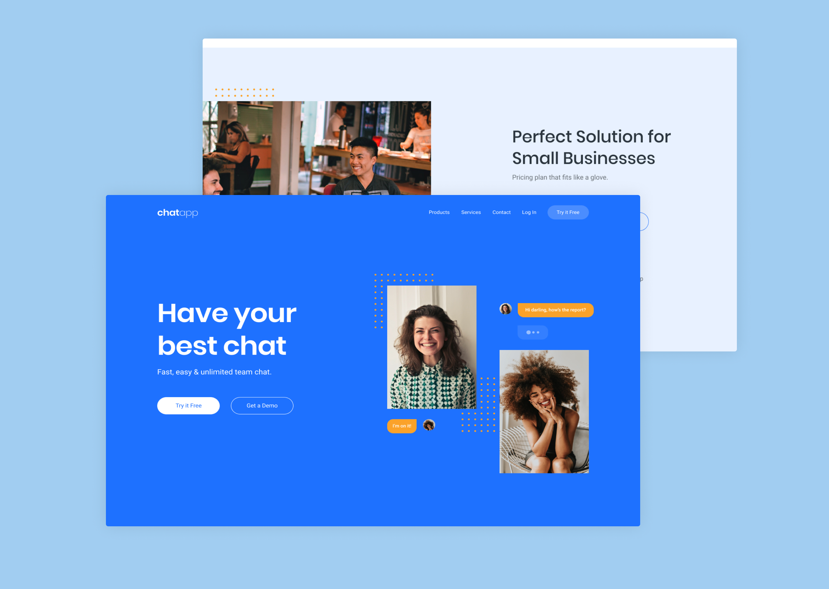 A mockup of a project