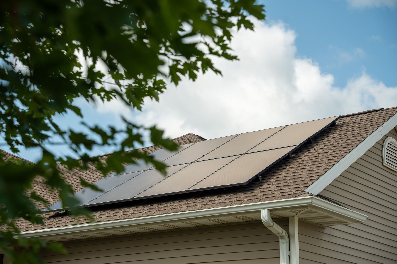 Solar panels installed on a residential roof