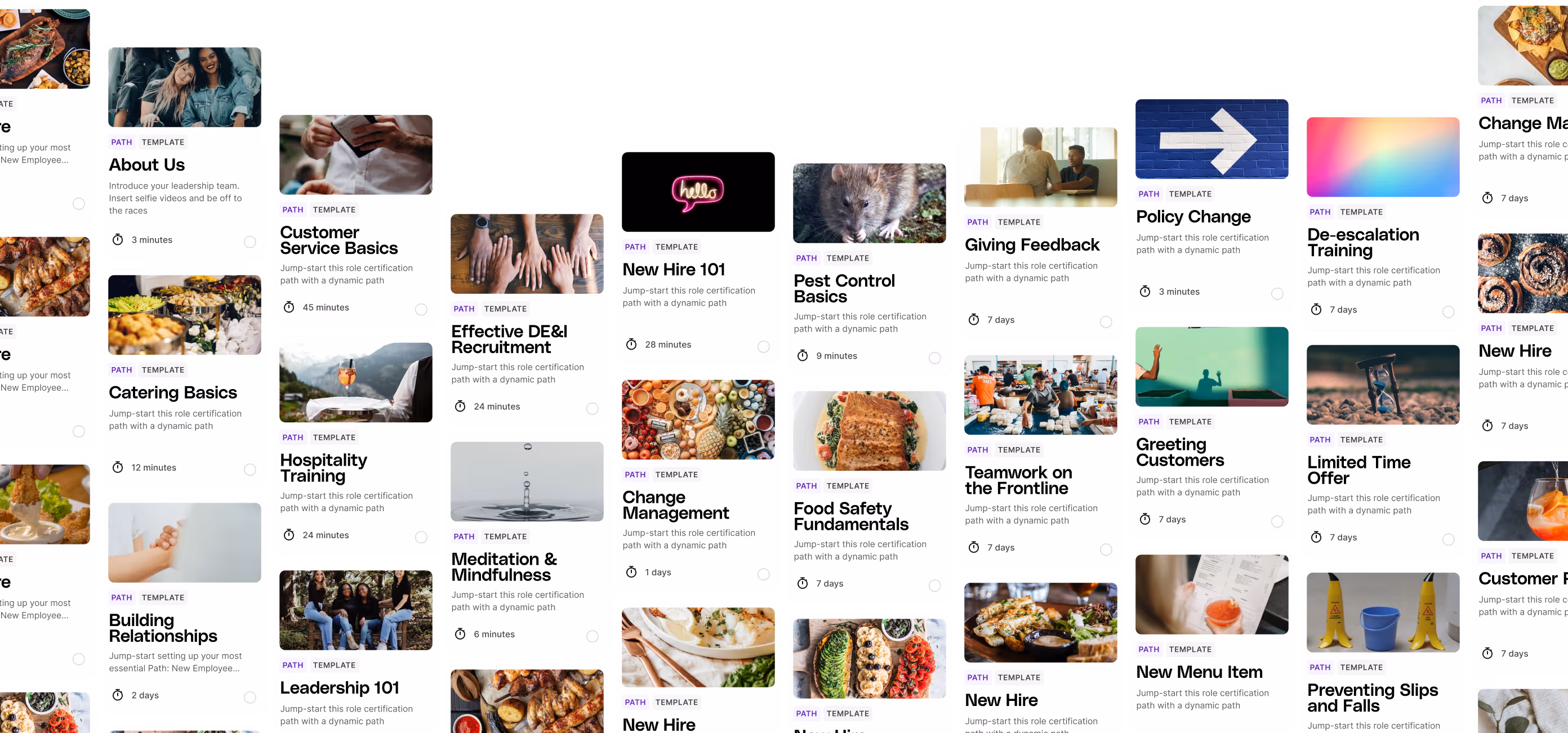 Screenshots of Opus' course catalog