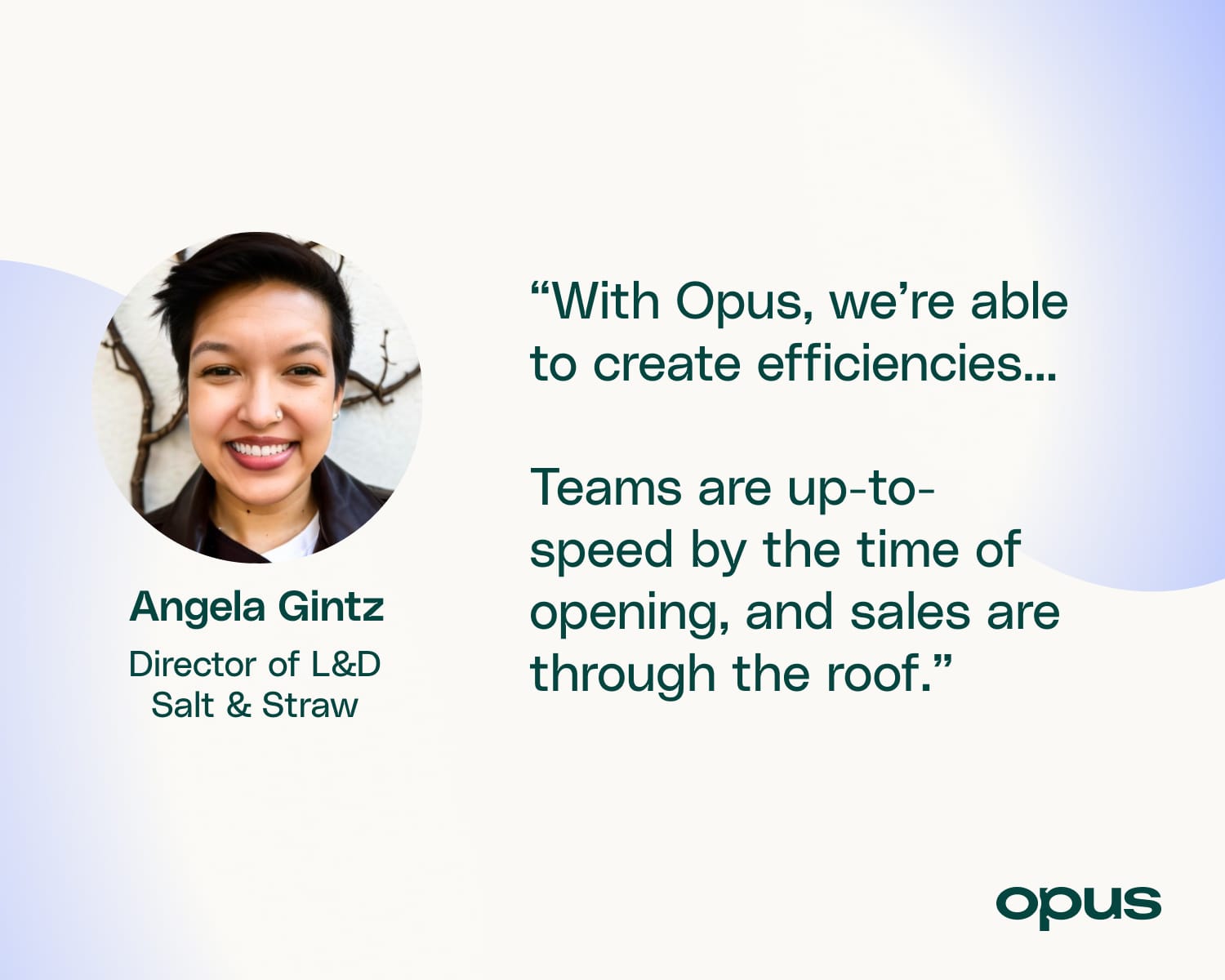 “The speed with which we can troubleshoot, problem-solve, and get content out there helps us expand in the way that we want to.” - Angela Gintz, Director of Learning & Development