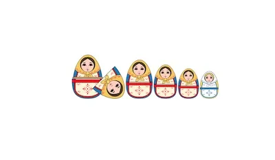 Russian dolls illustration