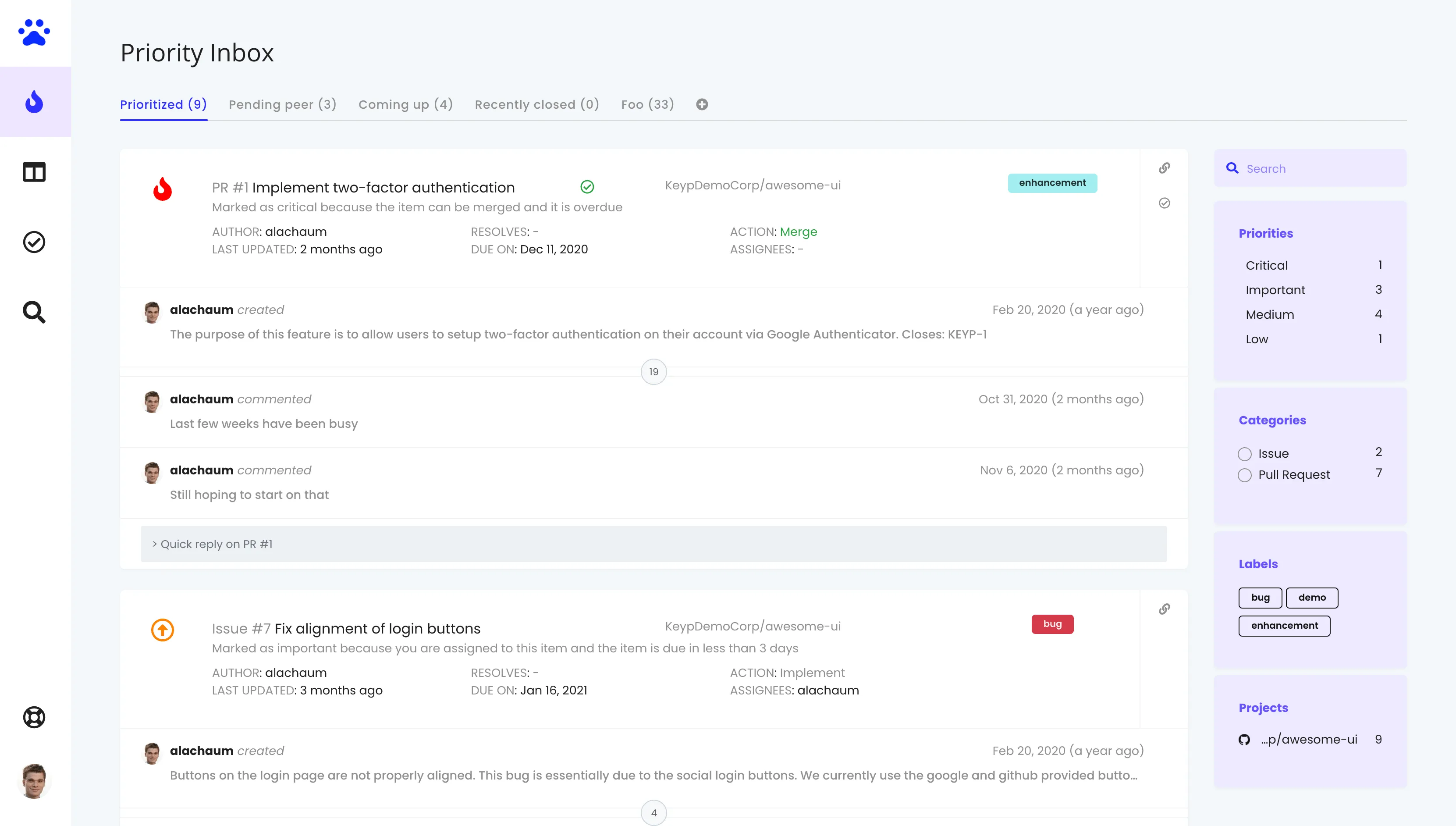Priority Inbox - Keypup 1.0 version