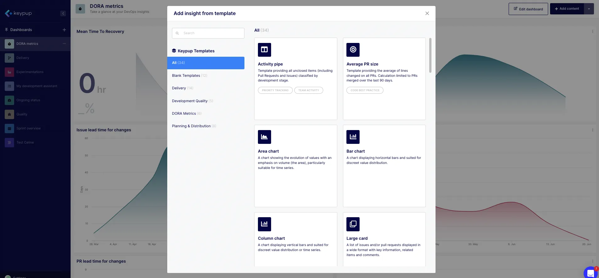 Keypup's new insight builder interface