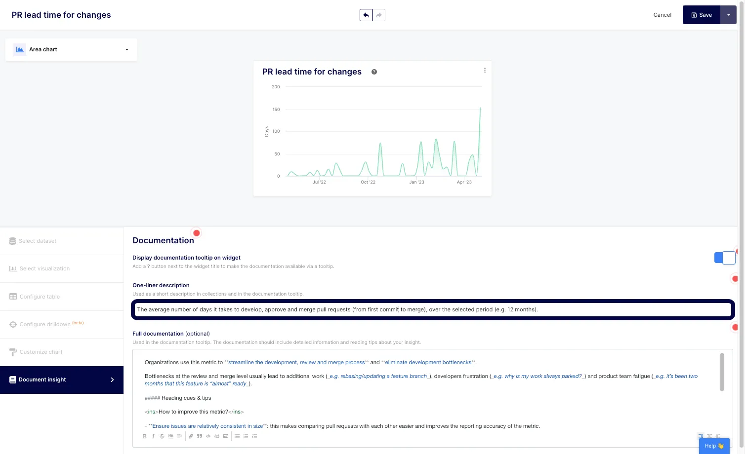 Modify your insight documentation to best reflect your changes.