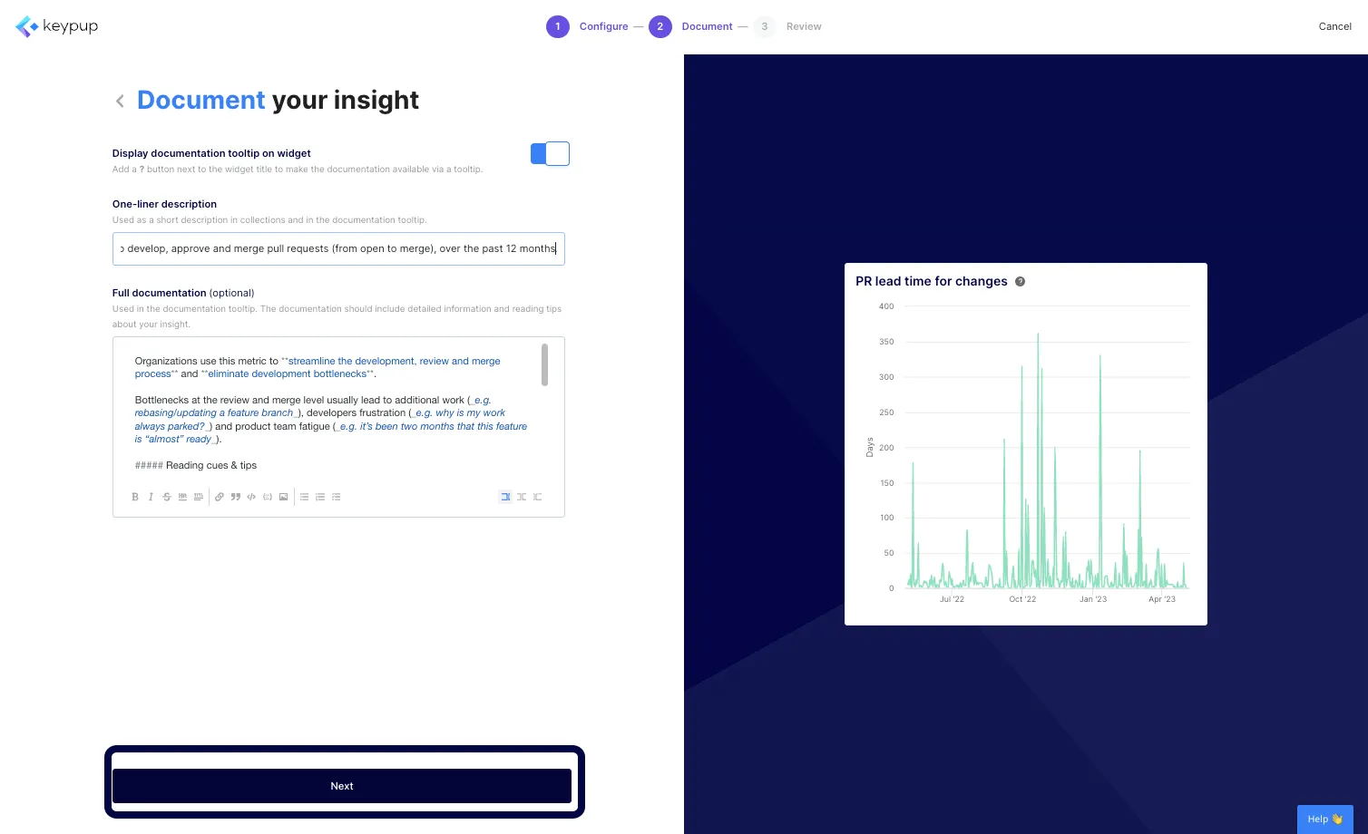 Once finished, Click on the "Next" button located at the bottom of the page.