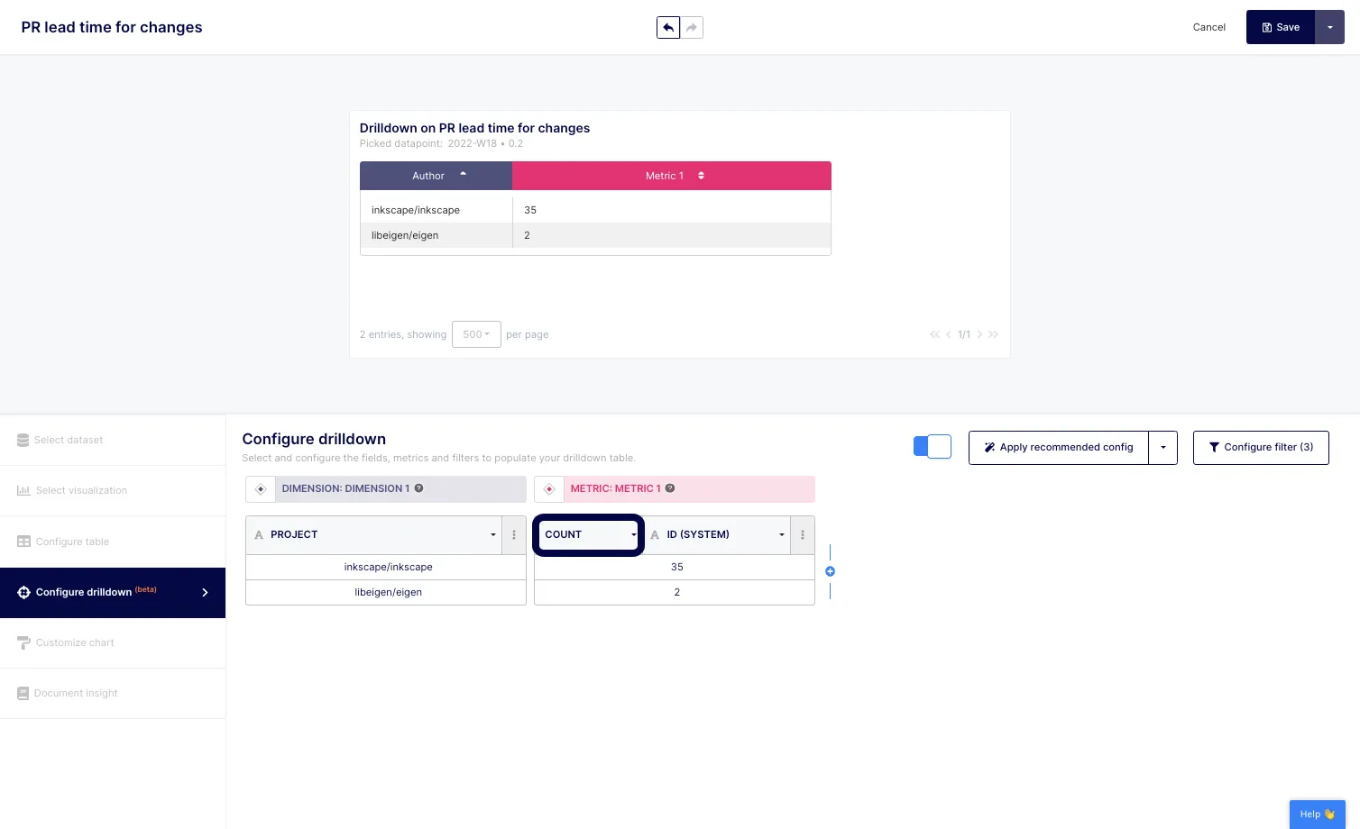 Then, click on the dropdown to select the appropriate function.