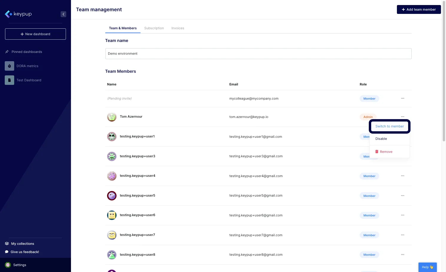 And select the role of your choice or disable/remove the user from the platform.