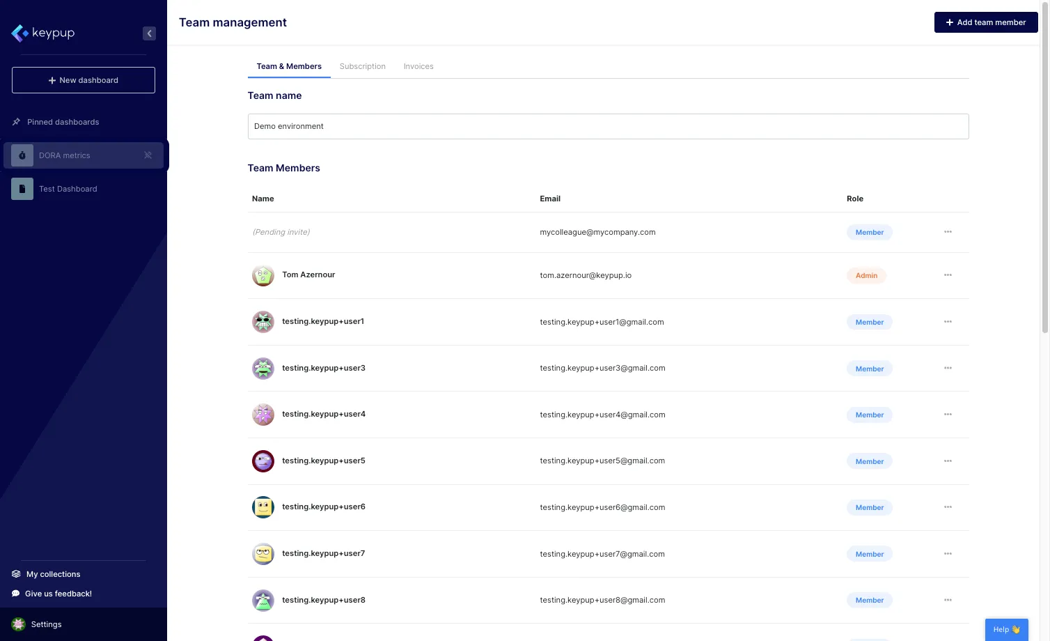To share a dashboard, click on the dashboard of your choice from the navigation panel or from your collection for unpinned dashboards. 