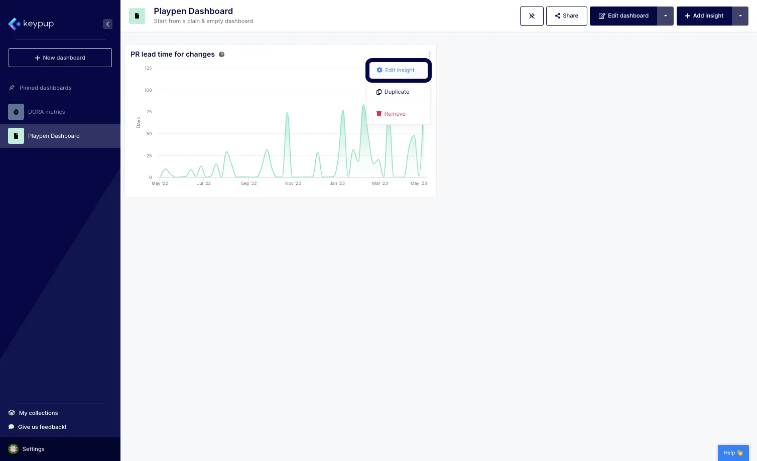 Then, select "Edit insight" from the dropdown menu.