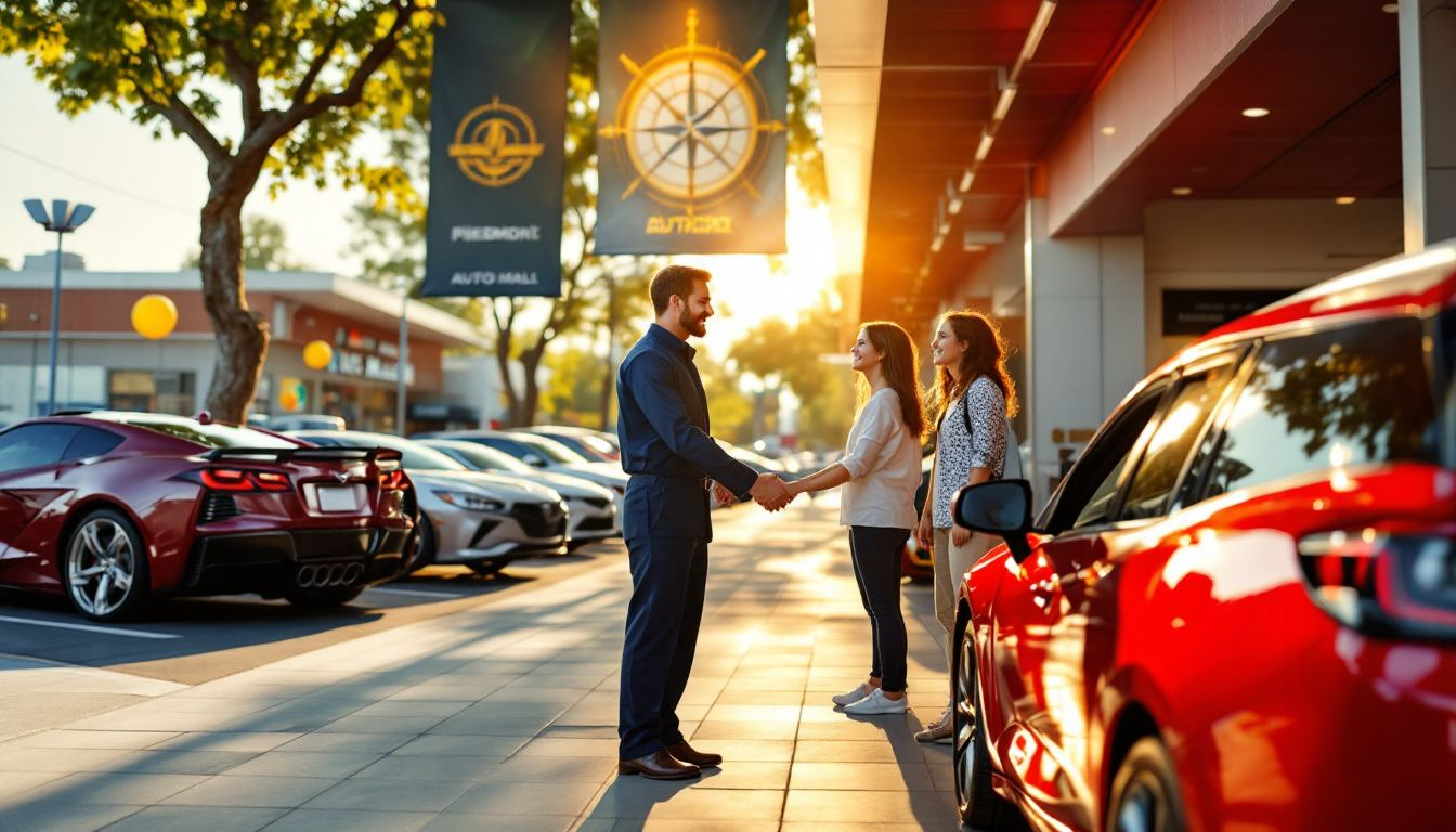 A welcoming car dealership in Greenville SC, showcasing various vehicles for sale.