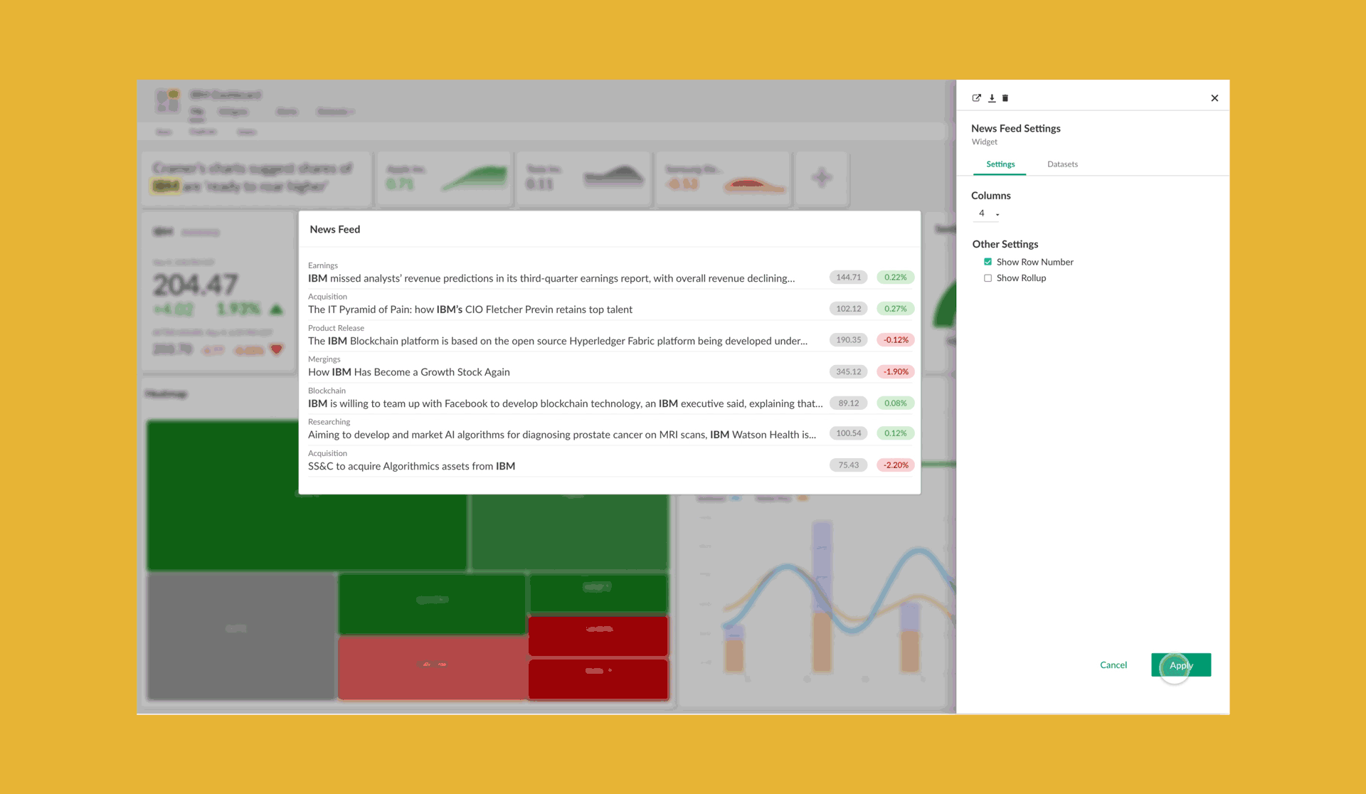 Dashboard setting Use Case