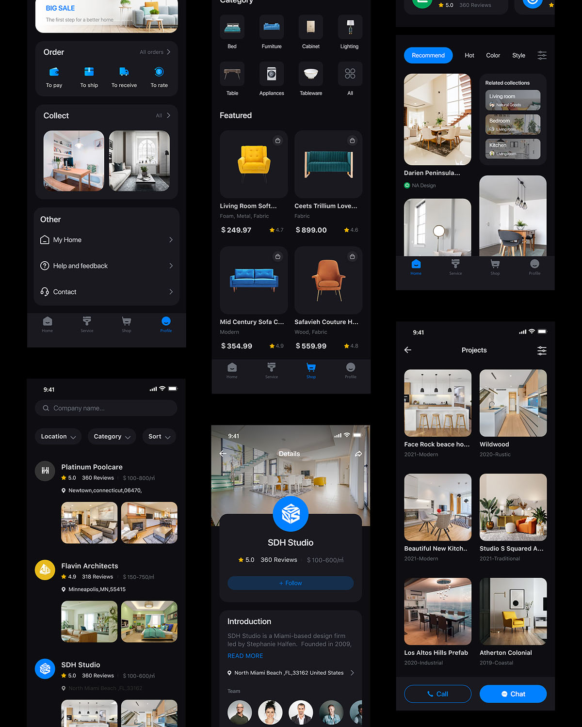 Screens 4 , Dark Mode