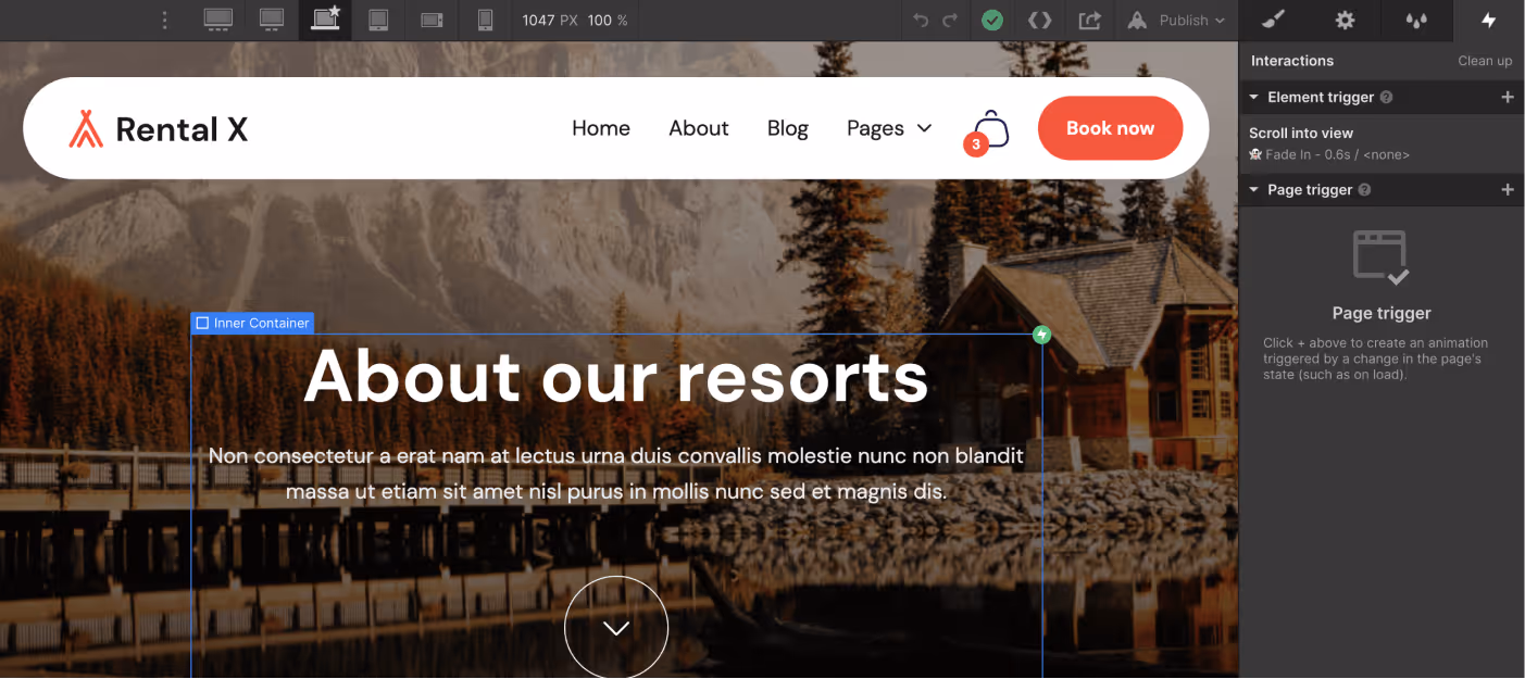 Animations - Rental X Webflow Template