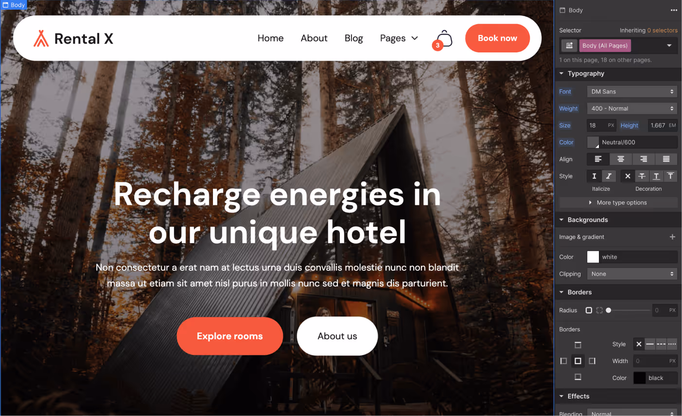 Typography - Rental X Webflow Template