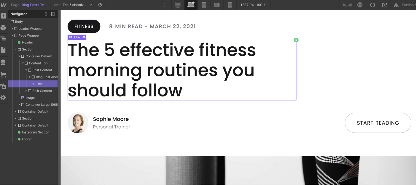 CMS Collection - Fitness X Webflow Template
