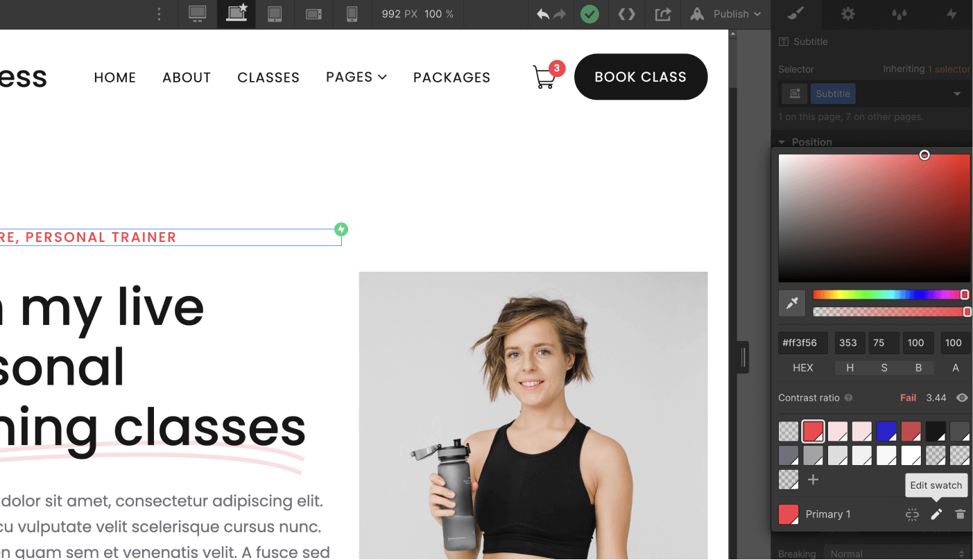 Colors - Fitness X Webflow Template