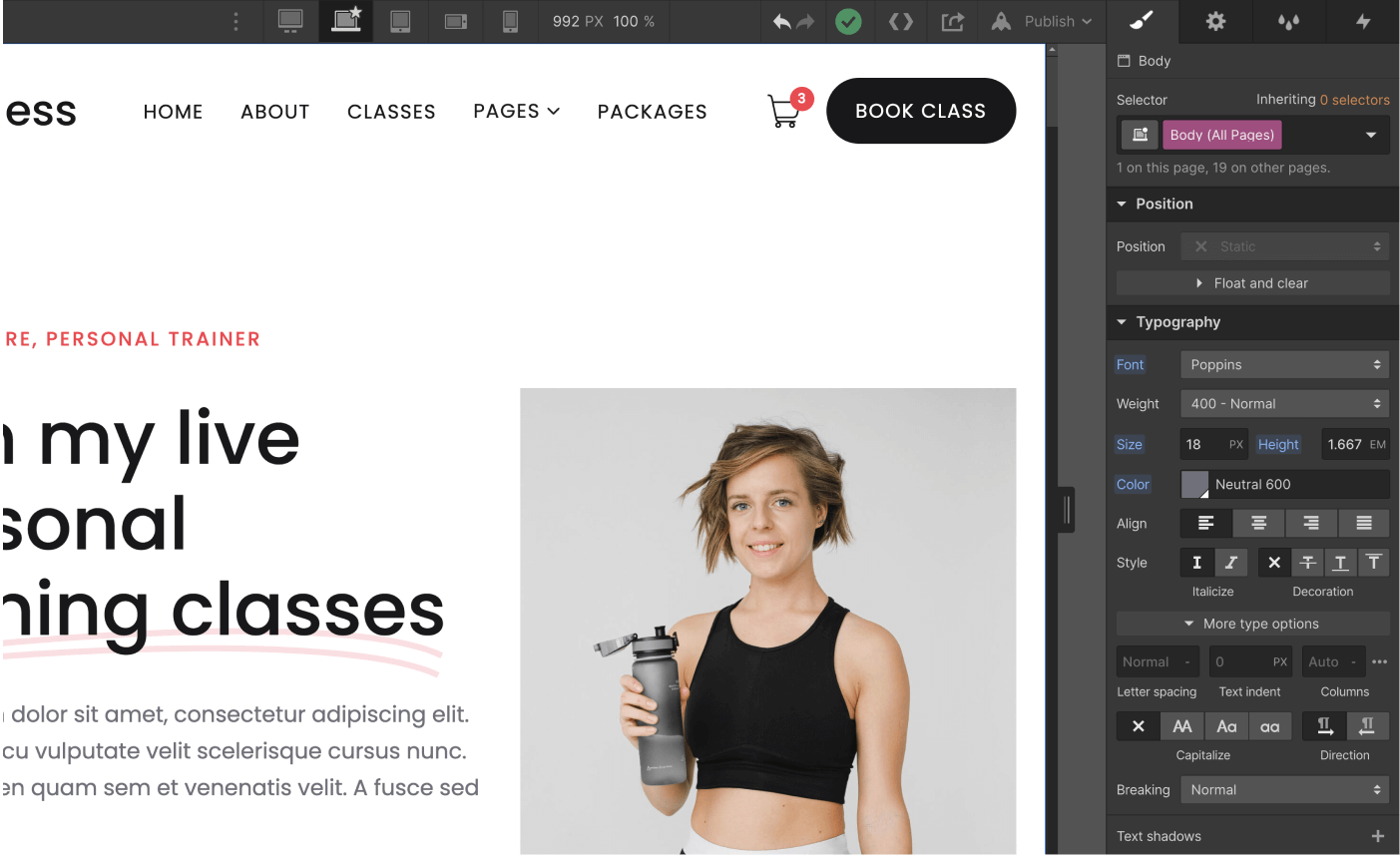 Typography - Fitness X Webflow Template