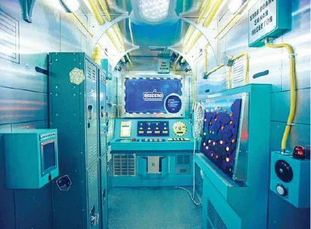 Colorful control panels inside a themed room at The Escape Game