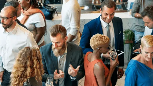 Professionals at a mixer